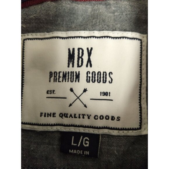 MBX Premium Goods Blue Yellow Arrow Print Casual Button-Down Short Sleeved Shirt - Picture 6 of 8